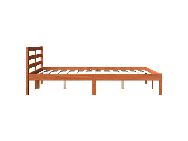  Lit double- lit adulte -  cadre de lit sans matelas  marron 120x190cm bois pin massif  - Conforama D