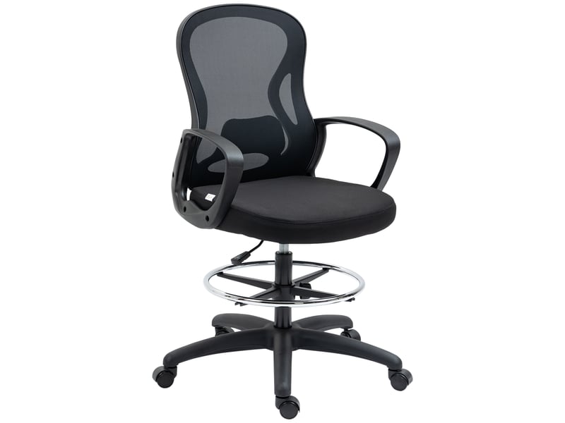 Fauteuil de bureau, chaise bureau, tissu en maille, 59x65x124cm, noir  - Conforama A