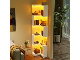 Bibliotheque coloris blanc 5 étagère(s) <strong>DESVIAE</strong> <strong></strong> - 45 cm x 175 cm