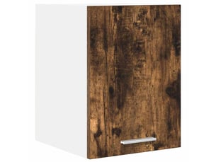 Meuble de rangement cuisine, armoire suspendue chêne fumé et blanc 30x31x40cm