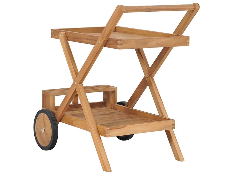  Desserte de cuisine, chariot à thé bois de teck solide  - Conforama D