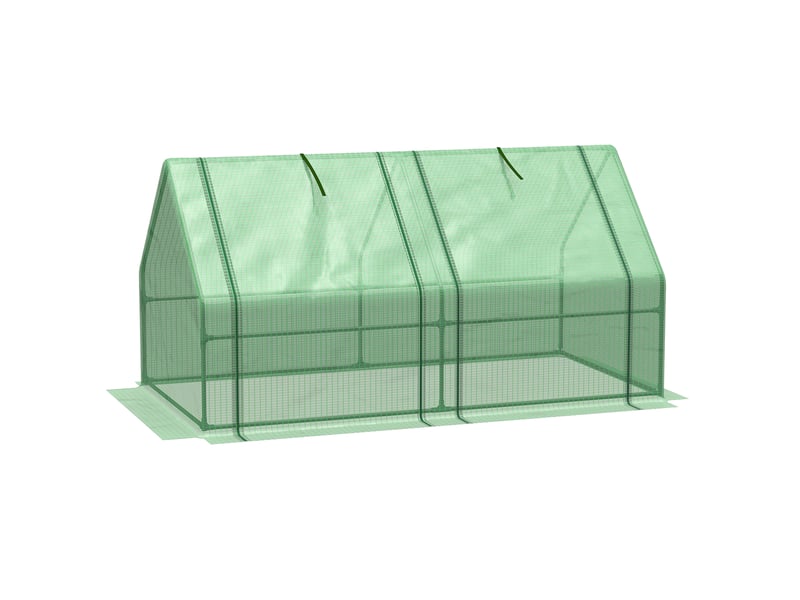 Serre fenêtre zippée, hiver acierfilm plastique, balconjardin, 180x90x90 cm, tomateslégumesfleurs.  - Conforama A