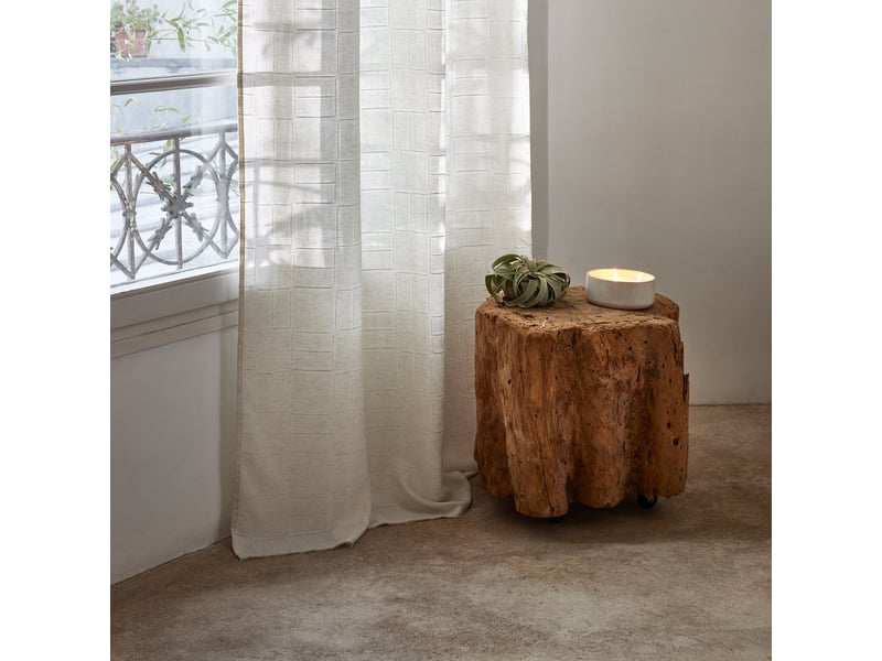  Rideau en jacquard géométrique effet naturel nikos 23412 - Conforama C