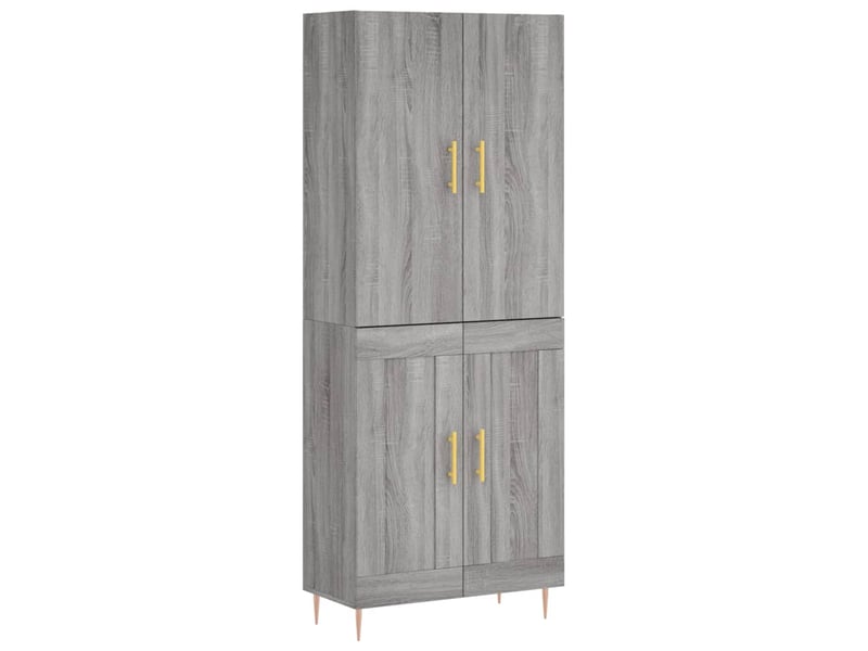  Buffet haut - bahut - meuble de rangement sonoma gris 69,5x34x180 cm bois d'ingénierie  - Conforama A