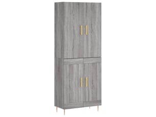 Buffet haut - bahut - meuble de rangement sonoma gris 69,5x34x180 cm bois d'ingénierie