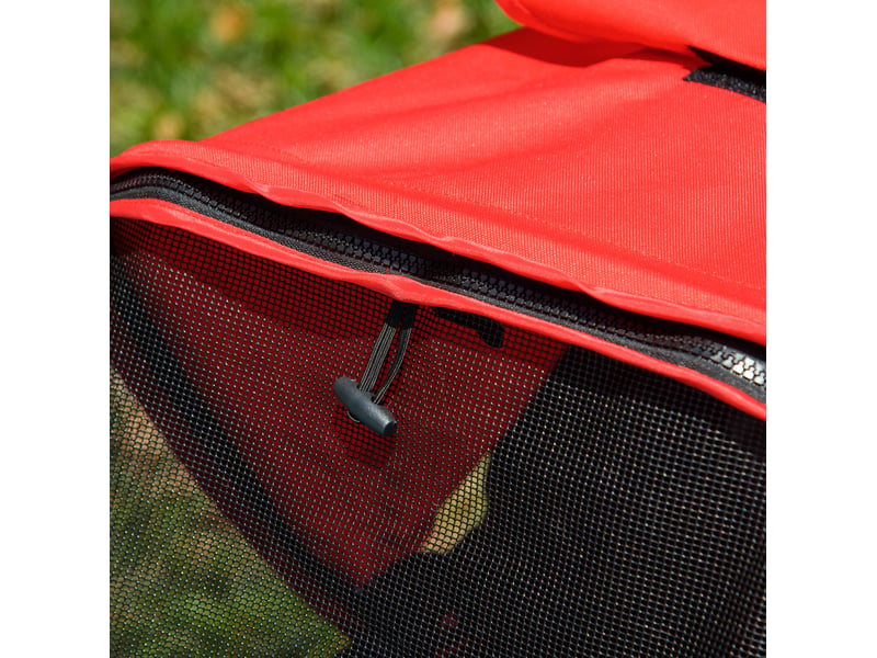  Poussette 3 roues pour enfent 109,5 x 54,5 x 106,5 cm – rouge et noir – pliable avec frein et panier  - Conforama E
