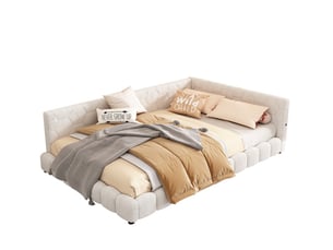 Lit banquette 140x200 cm coloris blanc