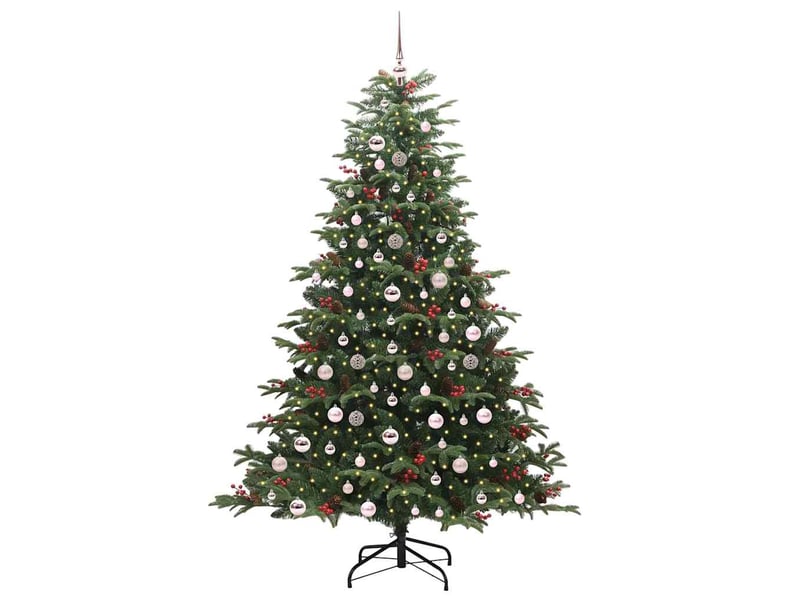  Sapin de noël - arbre de noël artificiel vert 210 cm pvc, métal et plastique  - Conforama C