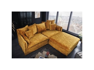 Canapé droit fixe <strong>MEUBLORAMA</strong> <strong></strong> 4 places Velours jaune