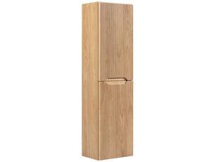 Meuble colonne suspendu de salle de bains novo effet chêne hikora 35 x 130 cm