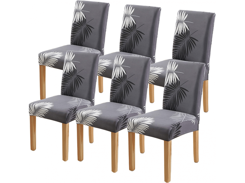  Housses de chaises élastiques imprimées pour restaurants, maisons, hôtels, mariages et conférences noirgris, 6 XLH-ZLS-009376MF - Conforama A