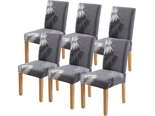 Housses de chaises élastiques imprimées pour restaurants, maisons, hôtels, mariages et conférences noirgris, 6