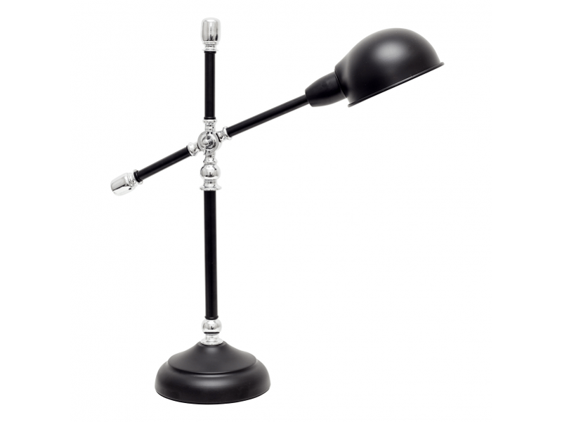  Lampe de bureau fabrilamp luján noirchromé 1 x e27 56x18x50 cm 122671009 - Conforama A