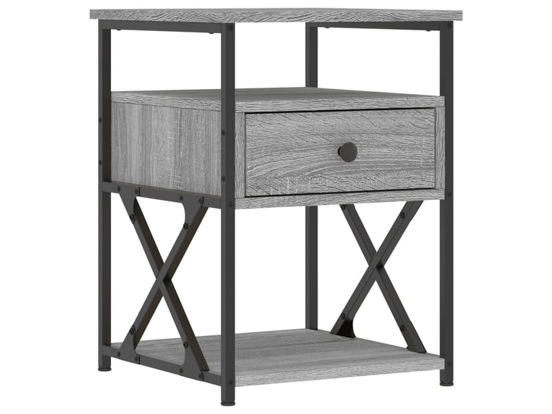  Lot de 2 tables de chevet - cabinet de chevet - table de nuit sonoma gris 40x42x55cm bois d'ingénierie  - Conforama D
