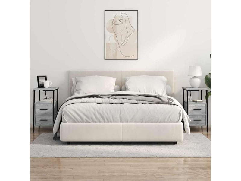 Table de chevet avec tiroir 2 pièces gris sonoma 30 x 48 x 61 cm  - Conforama D