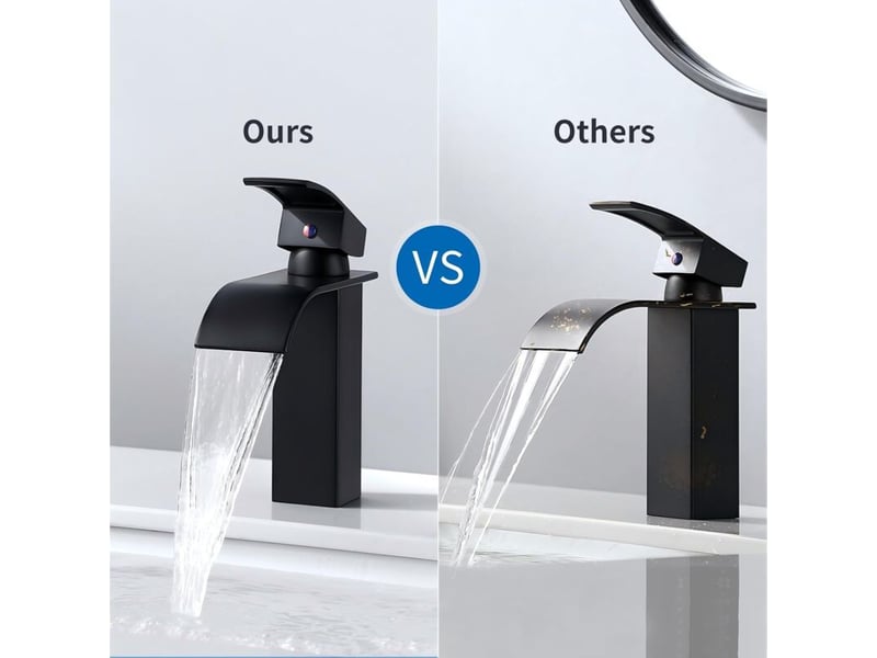  Robinet de lavabo chaud et froid à noyau en cuivre noir, lavabo de salle de bain, toilettes au-dessus du comptoir, robinet cascade pour la maison B309698JJZJ - Conforama D