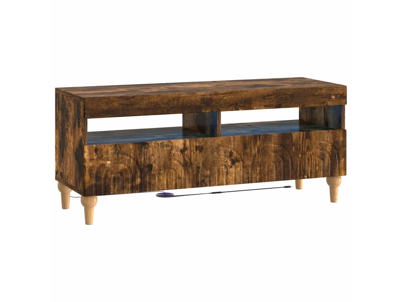  Ensemble de 3 meubles tv led chêne fumé bois d'ingénierie shl84725  - Conforama E