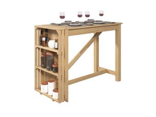 Table de cuisine  fixe bois clair  PILOTI - 56 cmx123 cm- 123 cm