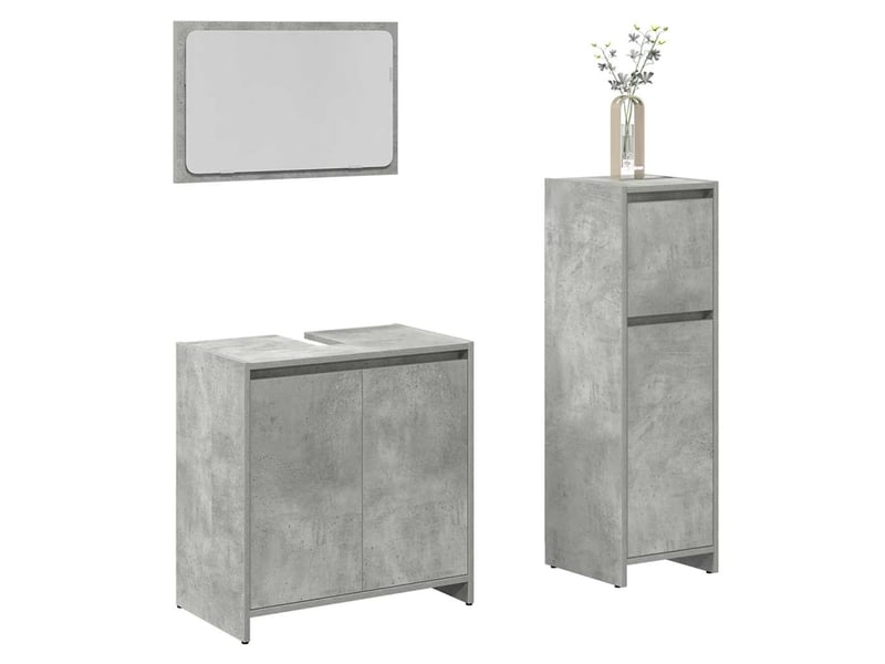 Ensemble de meubles de salle de bain 3 pcs gris béton cf63783 - Conforama B