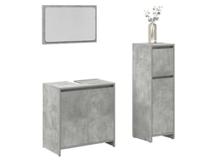 Ensemble de meubles de salle de bain 3 pcs gris béton cf63783