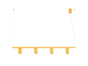 Lustre rayo 4 jaune aluminium moderne 208x122x6cm