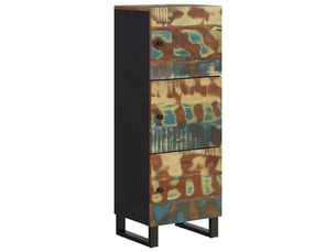 Buffet haut - bahut - meuble de rangement et tiroir 60x33x100 cm bois massif récupérationfer
