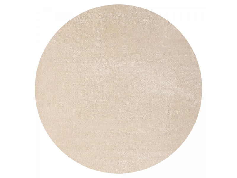 Tapis salon 200x200 lyn10 lavable beige uni, tapis shaggy à longs poils