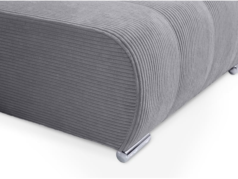  Canapé d'angle convertible velutti l velours côtelé poso gris, méridienne droite avec coffre  - Conforama E