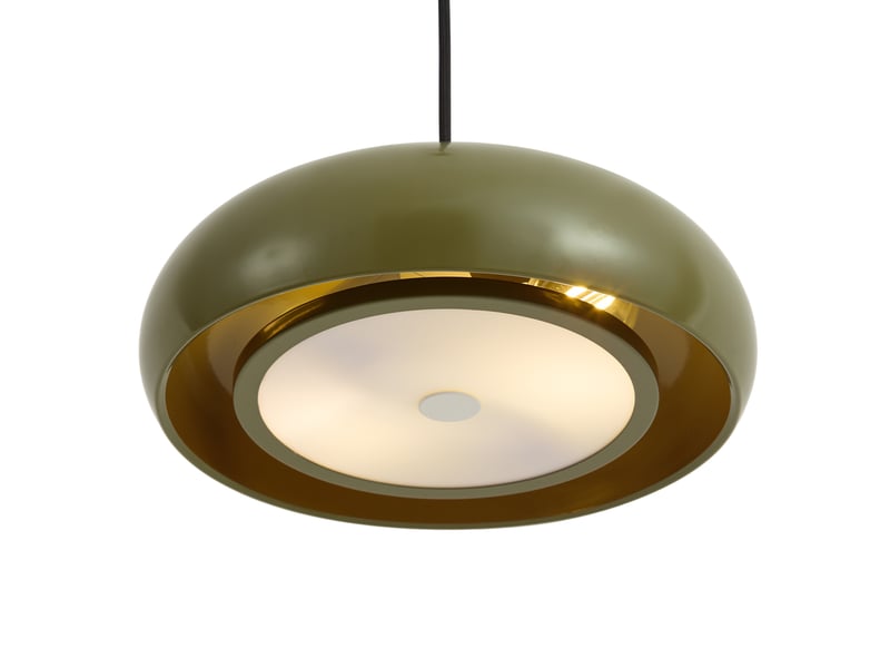  Suspension rétro verte avec abat-jour en métal 2 lumières - macaron  - Conforama D