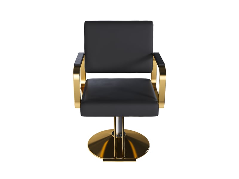  Fauteuil de coiffure hydraulique 360°, similicuir imperméable, base dorée, 1 pièce  - Conforama A
