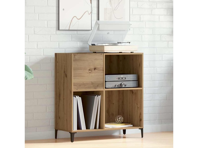  Armoire à disques, armoire de rangement chêne artisanal 84,5x38x89cm bois ingénierie shl36  - Conforama C
