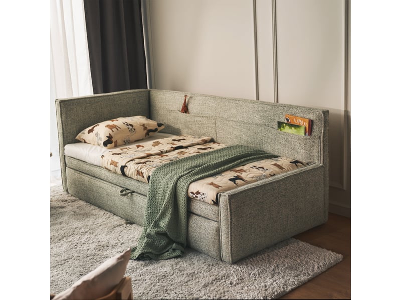  Selsey nesmi - lit rembourré - 90x200 cm - tissu tressé vert sauge Nesmi - Conforama B