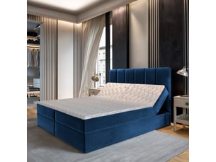 Lit avec rangement 140x200 cm <strong>MASSENO</strong> <strong></strong> coloris bleu