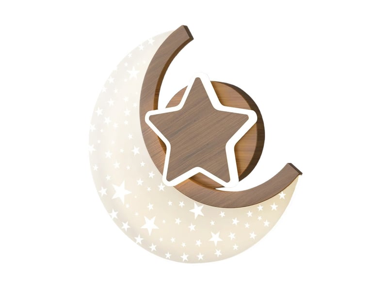  Applique led lune intérieur bois 12w etoiles et lune  couleurs température  - Conforama A