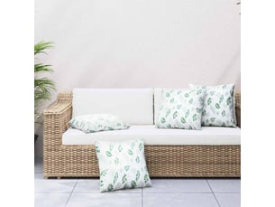 Lot de 4 coussins éparpillés tissu en polyester motif feuilles cf60904