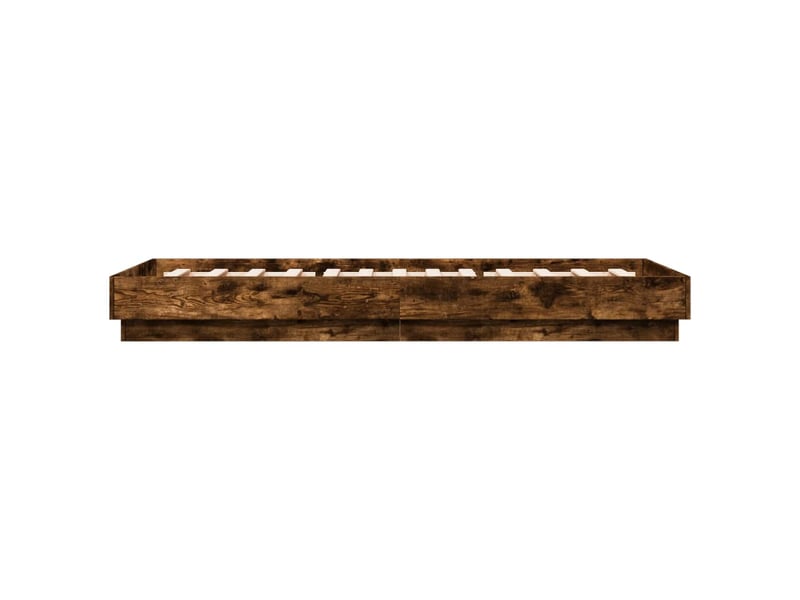  Lit simple- lit adulte -  cadre de lit sans matelas chêne fumé 100x200 cm bois ingénierie  - Conforama D