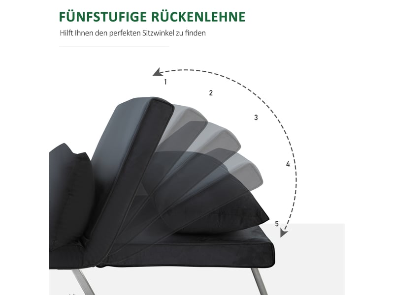  Fauteuil convertible 1 place avec dossier réglable et coussin noir 65 x 69 x 80 cm  - Conforama D