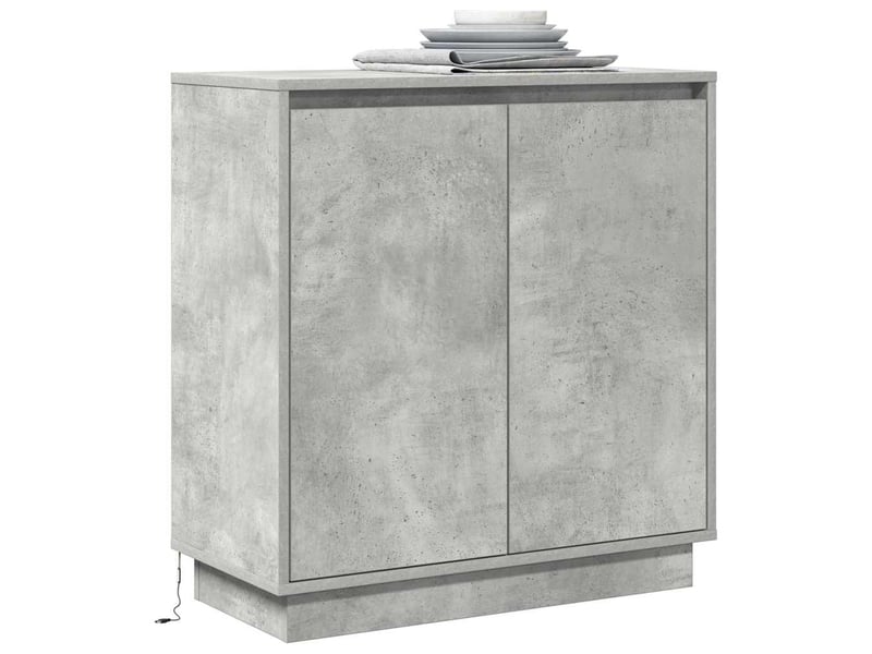  Buffet - bahut - meuble de rangement led gris béton 71 x 34,5 x 75 cm bois d'ingénierie  - Conforama C