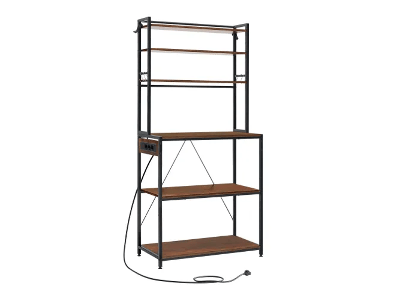 Station café moderne avec prises, étagère cuisine chêne clair, meuble rangement 167 cm - Conforama A