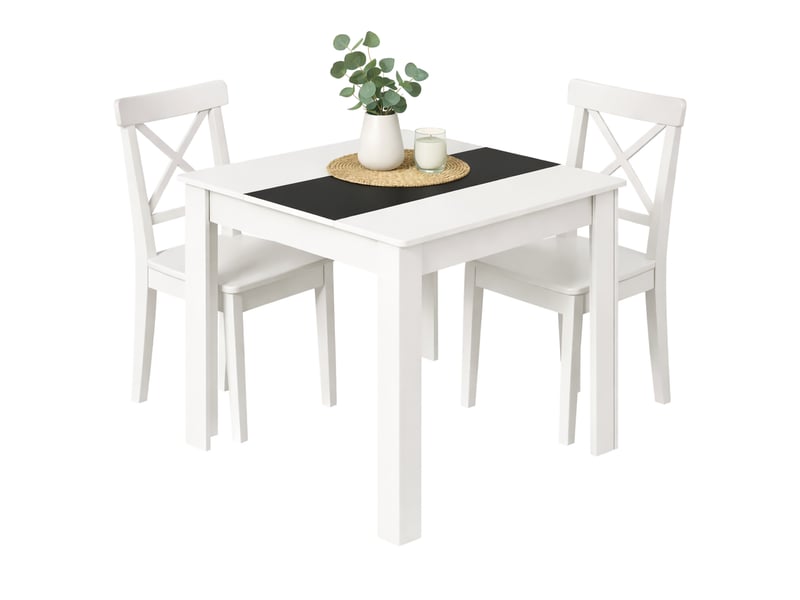 Table de salle à manger vcm vcm, table de cuisine en bois, h. 75 x l. 80 x p. 80 cm, table compacte pour cuisine et salle à manger, disalo (blancanthracite)  - Conforama B