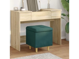 Ottoman, repose pied salon avec rangement vert foncé 40x40x45 cm tissu