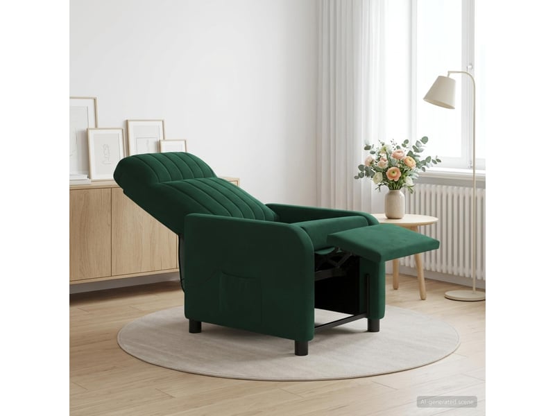 Vidaxl fauteuil de massage inclinable vert foncé velours (v) - Conforama B
