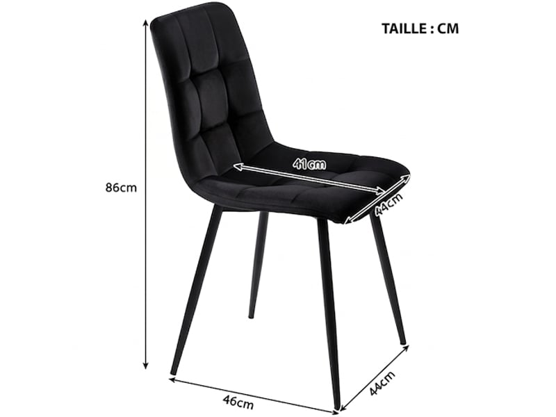  Ensemble table à manger extensible 118-157 cm et 4 chaises en velours  - Conforama C