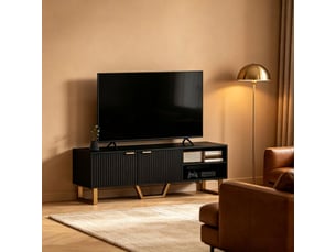 Meuble tv coloris noir 140 cm <strong></strong>  <strong></strong>
