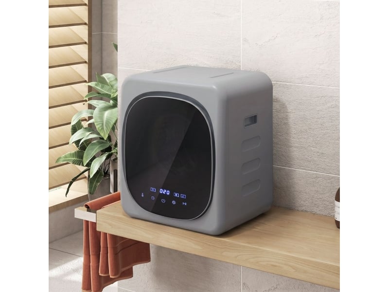  Sèche-linge à évacuation compact 48 x 40 x 56 cm argent, tambour en acier inoxydable, 6 programmes temporisés  - Conforama D