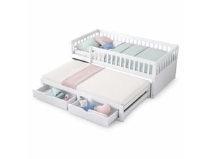 Lit gigogne 90x200 cm OKMYHOME   coloris blanc