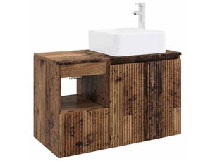Ensemble de mobilier de salle de bain 2 pc bois ancien cf64036