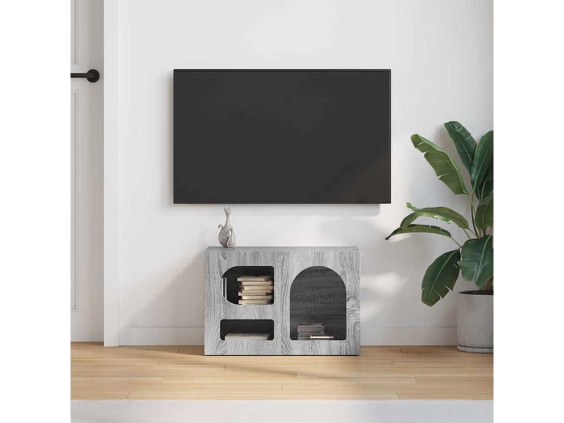  Meuble tv - banc tv - meuble de rangement elst 60 x 35 x 40 cm gris sonoma bois d'ingénierie  - Conforama D