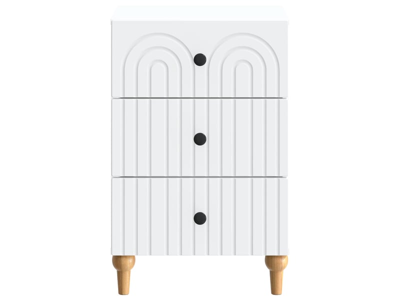  Table de chevet blanc 43 x 41 x 66,5 cm bois d'ingénierie  - Conforama D
