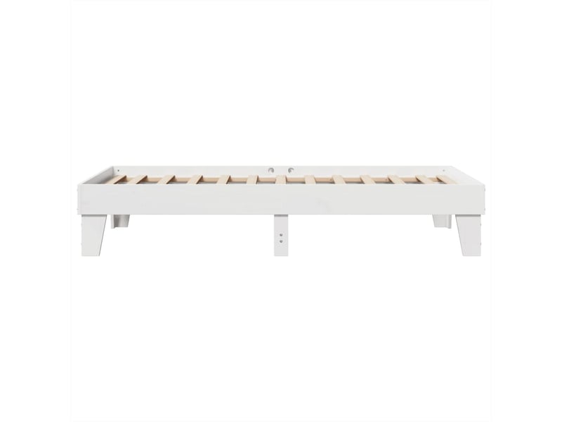  Lit simple- lit adulte -  cadre de lit sans matelas blanc 100x200 cm bois de pin massif  - Conforama D